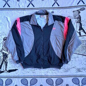 Vintage 80s Nike Insulated Coat Black Pink Grey